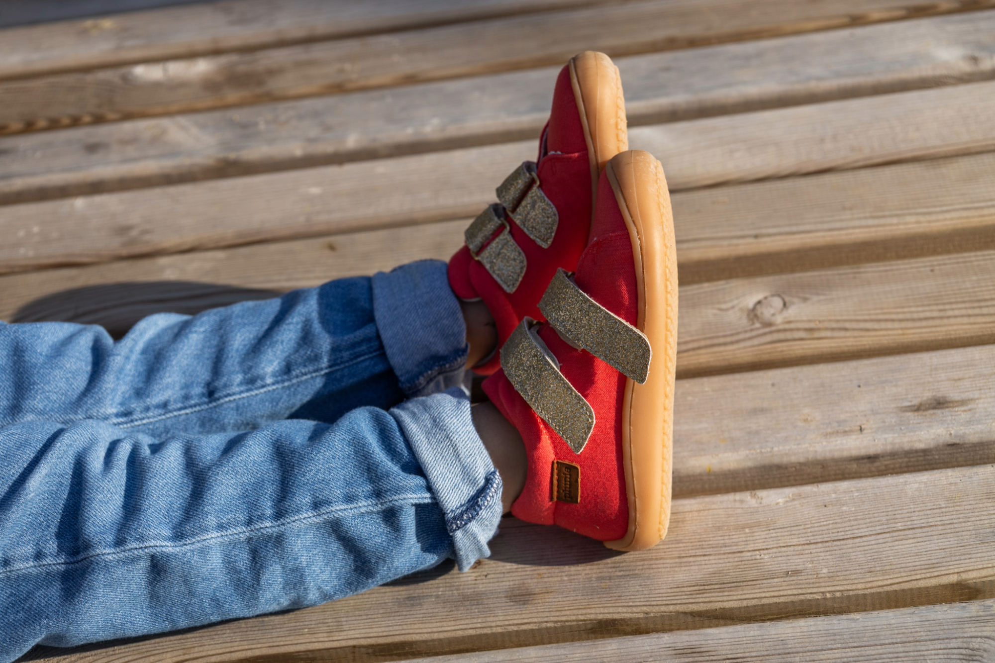 Baskets barefoot en toile Solin couleur grenadine